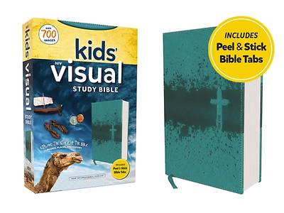 Picture of Niv, Kids' Visual Study Bible, Leathersoft, Teal, Full Color Interior, Peel/Stick Bible Tabs