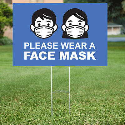 Picture of Please Wear Face Mask Yard Sign - 2 Pack