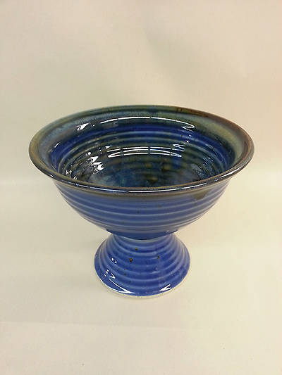 Picture of Baptismal Bowl on Pedestal Earthenware Blue