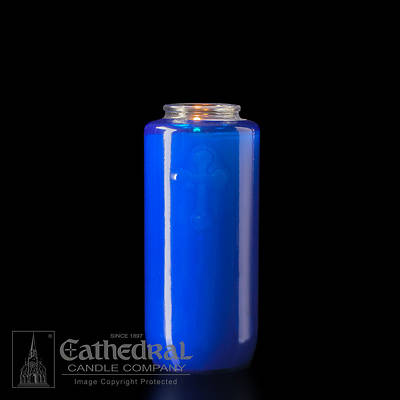 Picture of Cathedral 5-Day Glass Offering Candle - Blue