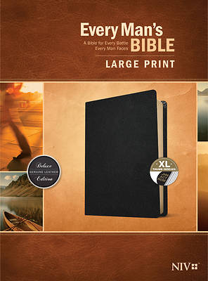 Picture of Every Man's Bible Niv, Large Print (Genuine Leather, Black, Indexed)