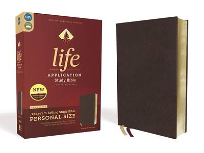 Picture of NIV Life Application Study Bible, Third Edition, Personal Size, Bonded Leather, Burgundy, Red Letter Edition