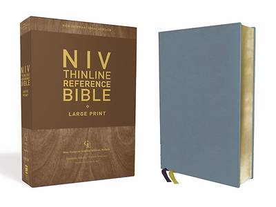 Picture of Niv, Thinline Reference Bible, Large Print, Genuine Leather, Buffalo, Blue, Red Letter Edition, Comfort Print