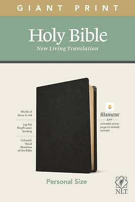 Picture of NLT Personal Size Giant Print Bible, Filament Enabled Edition (Red Letter, Genuine Leather, Black)