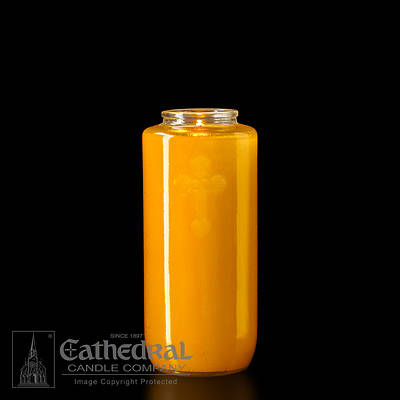 Picture of Cathedral 5-Day Glass Offering Candle - Amber