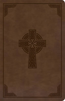 Picture of KJV Large Print Personal Size Reference Bible, Brown Celtic Cross Leathertouch
