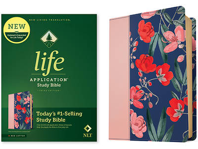 Picture of NLT Life Application Study Bible, Third Edition (Red Letter, Leatherlike, Pink Evening Bloom)