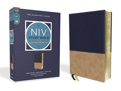 Picture of NIV Study Bible, Fully Revised Edition, Leathersoft, Navy/Tan, Red Letter, Comfort Print