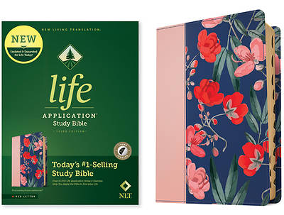Picture of NLT Life Application Study Bible, Third Edition (Red Letter, Leatherlike, Pink Evening Bloom, Indexed)
