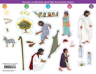 Picture of Vacation Bible School (VBS) 2021 Discovery on Adventure Island Bible Story Activity Stickers (Pkg of 6)