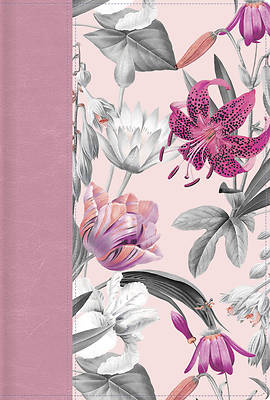 Rvr 1960 Biblia Letra Grande, Tamaño Manual, Rosa Pétalos, Símil Piel