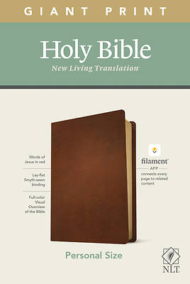 Picture of NLT Personal Size Giant Print Bible, Filament Enabled Edition (Genuine Leather, Brown)