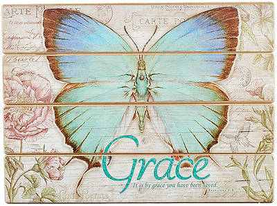 Picture of Plaque Wall Wood Btfly Grace E