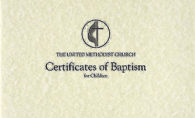 Picture of United Methodist Child Baptism Flat Certificate (Pkg of 26)
