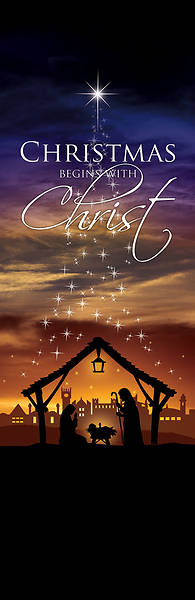 Picture of Christmas Begins With Christ 2' x 6' Banner