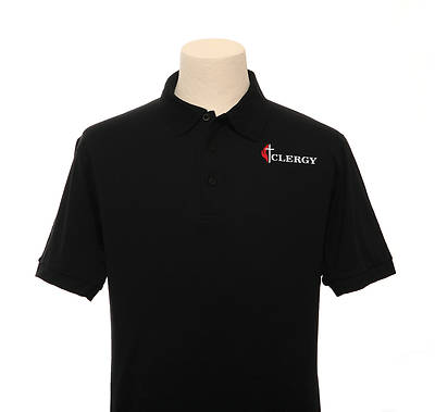 Picture of UMC Clergy Cross and Flame Polo Without Pocket Black - 2XL