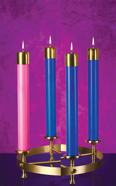 Picture of Lux Mundi Refillable Advent Candle Set - 3 Blue, 1 Pink