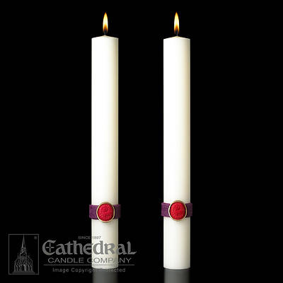 Picture of Cathedral Cross of the Lamb Complementing Altar Candles