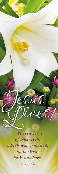 Picture of Jesus Lives Easter Flowers Banner
