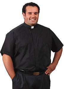 R. J. Toomey Men's Big & Tall Short Sleeve Tab Clergy Shirt