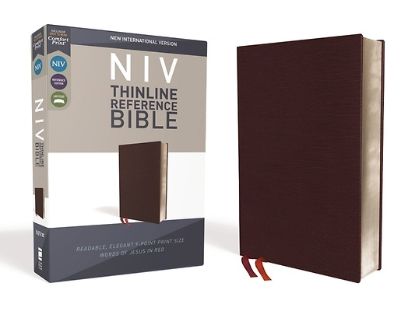 Picture of NIV, Thinline Reference Bible, Bonded Leather, Burgundy, Red Letter Edition, Comfort Print