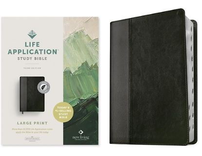 Picture of NLT Life Application Study Bible, Third Edition, Large Print (Leatherlike, Black/Onyx, Indexed)
