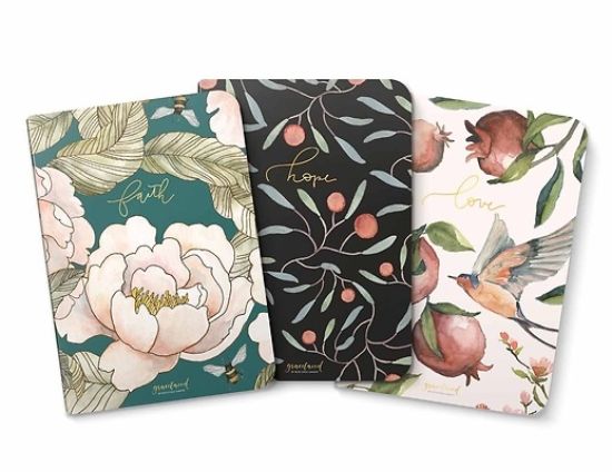 Picture of Gracelaced Lined Notebooks, Set of 3, Faith, Hope, Love
