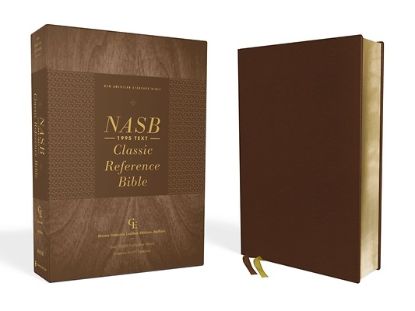 Picture of Nasb, Classic Reference Bible, Genuine Leather, Buffalo, Brown, Red Letter, 1995 Text, Comfort Print