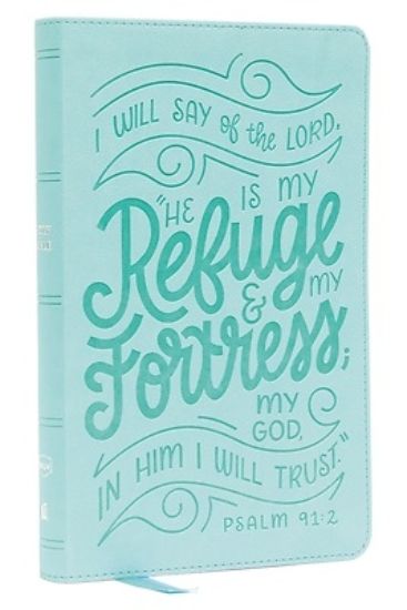 Picture of Nkjv, Thinline Youth Edition Bible, Verse Art Cover Collection, Leathersoft, Teal, Red Letter, Comfort Print