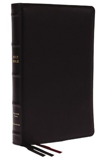 Picture of Kjv, Thinline Bible, Large Print, Premium Goatskin Leather, Black, Premier Collection, Red Letter, Comfort Print