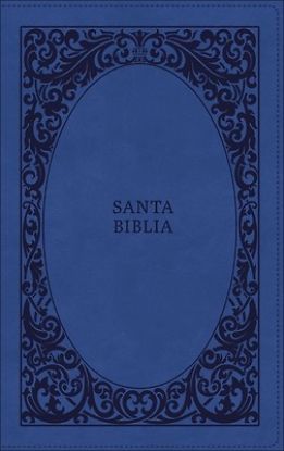 Picture of Biblia Reina-Valera 1960, Tierra Santa, Ultrafina Letra Grande, Leathersoft, Azul, Con Cierre