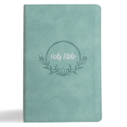 Picture of KJV Large Print Personal Size Reference Bible, Earthen Teal Suedesoft Leathertouch, Indexed