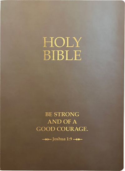Picture of KJV Holy Bible, Be Strong and Courageous Life Verse Edition, Large Print, Coffee Ultrasoft