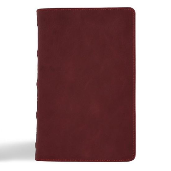 Picture of CSB Personal Size Bible, Holman Handcrafted Collection, Premium Marbled Burgundy Calfskin
