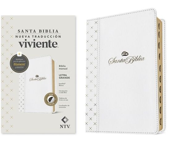 Picture of Biblia Manual Ntv, Letra Grande Con Filament (Sentipiel, Blanco, Índice, Letra Roja)