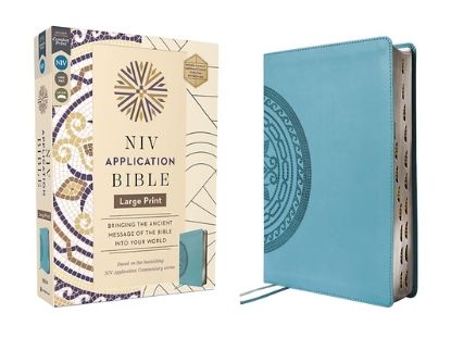 Picture of NIV Application Bible, Large Print, Leathersoft, Teal, Red Letter, Thumb Indexed, Comfort Print