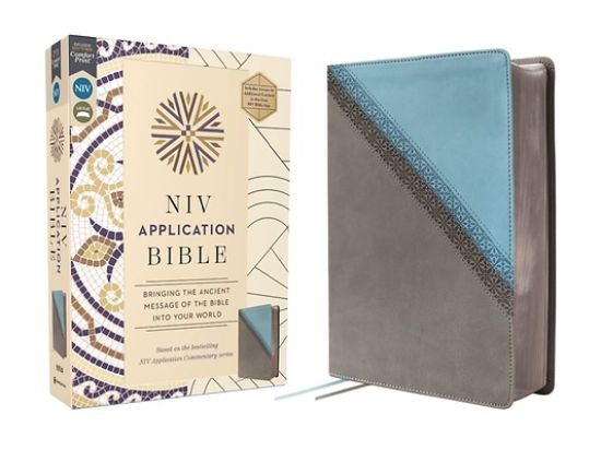 Picture of NIV Application Bible, Leathersoft, Teal/Grey, Red Letter, Comfort Print