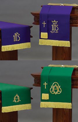 Picture of Embroidered Reversible Parament Set Purple and Green  3-Piece Extra Long
