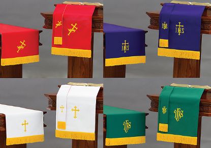 Picture of Embroidered Reversible Red/White, Purple/Green Six-Piece Parament Set