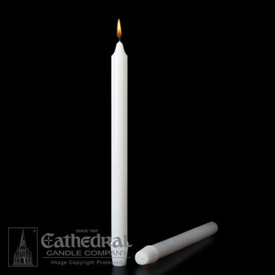Picture of Stearic Altar Candles Cathedral 22 1/4 x 7/8 Pack of 12 Self-fitting