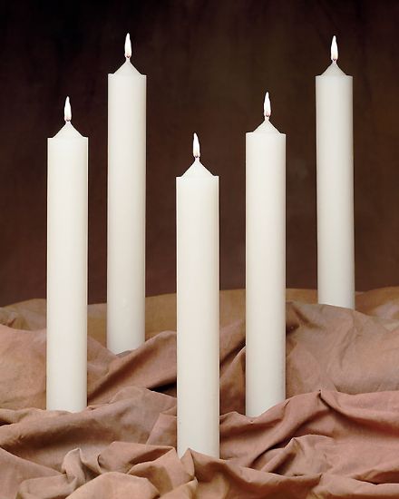 Picture of 51% Beeswax Altar Candles Cathedral 24 x 2 1/16 Pack of 6 Plain End