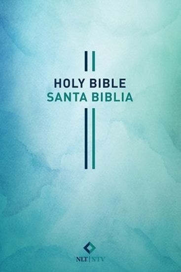 Picture of Bilingual Bible Biblia Bilingue Nlt Ntv Softcover Blue Watercolor