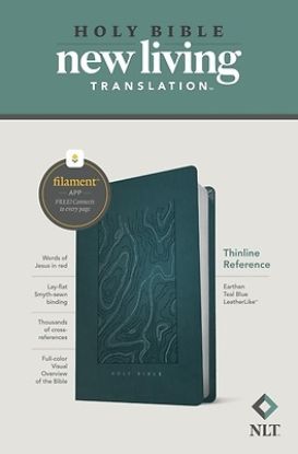 Picture of NLT Thinline Reference Bible, Filament Enabled Edition (Red Letter, Leatherlike, Teal Blue)
