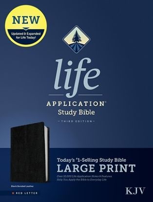 Picture of KJV Life Application Study Bible, Third Edition, Large Print (Red Letter, Bonded Leather, Black)