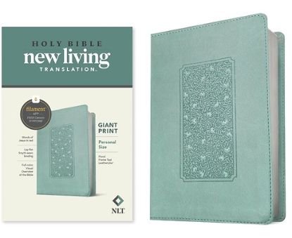 Picture of NLT Personal Size Giant Print Bible, Filament Enabled Edition (Red Letter, Leatherlike, Floral Frame Teal)