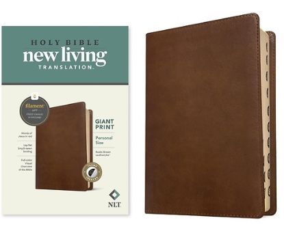 Picture of NLT Personal Size Giant Print Bible, Filament Enabled Edition (Red Letter, Leatherlike, Rustic Brown, Indexed)