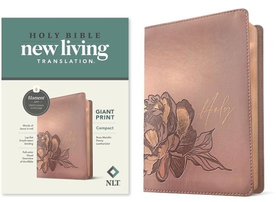 Picture of NLT Compact Giant Print Bible, Filament Enabled Edition (Red Letter, Leatherlike, Rose Metallic Peony)