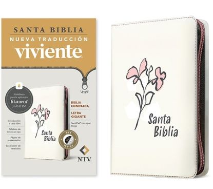 Picture of Biblia Compacta Ntv, Letra Gigante de Zíper Con Filament (Sentipiel, Beige, Índice, Letra Roja)