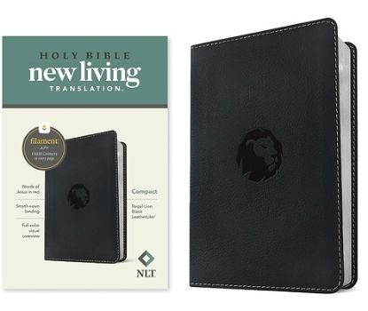 Picture of NLT Compact Bible, Filament-Enabled Edition (Leatherlike, Regal Lion Black, Red Letter)