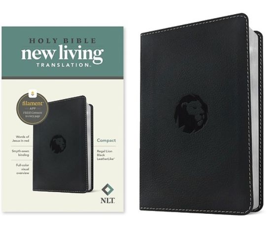 Picture of NLT Compact Bible, Filament-Enabled Edition (Leatherlike, Regal Lion Black, Red Letter)